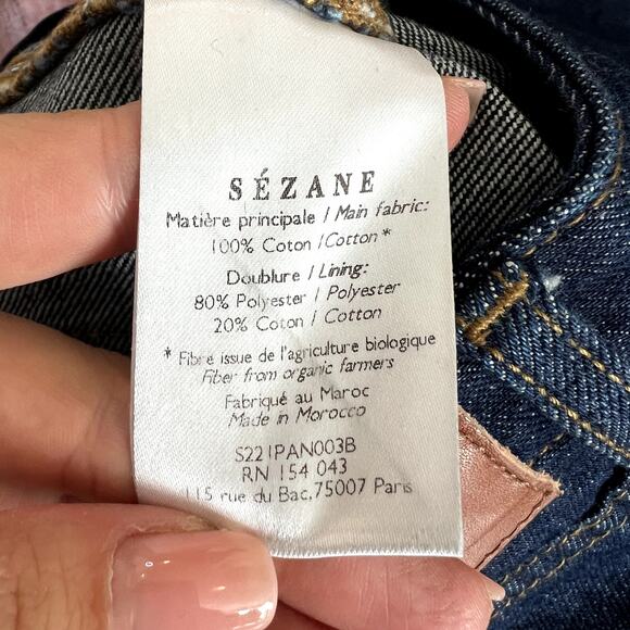 Sezane Le Brut Sexy Indigo Blue High Rise Denim Jeans Size 25 - Picture 7 of 8